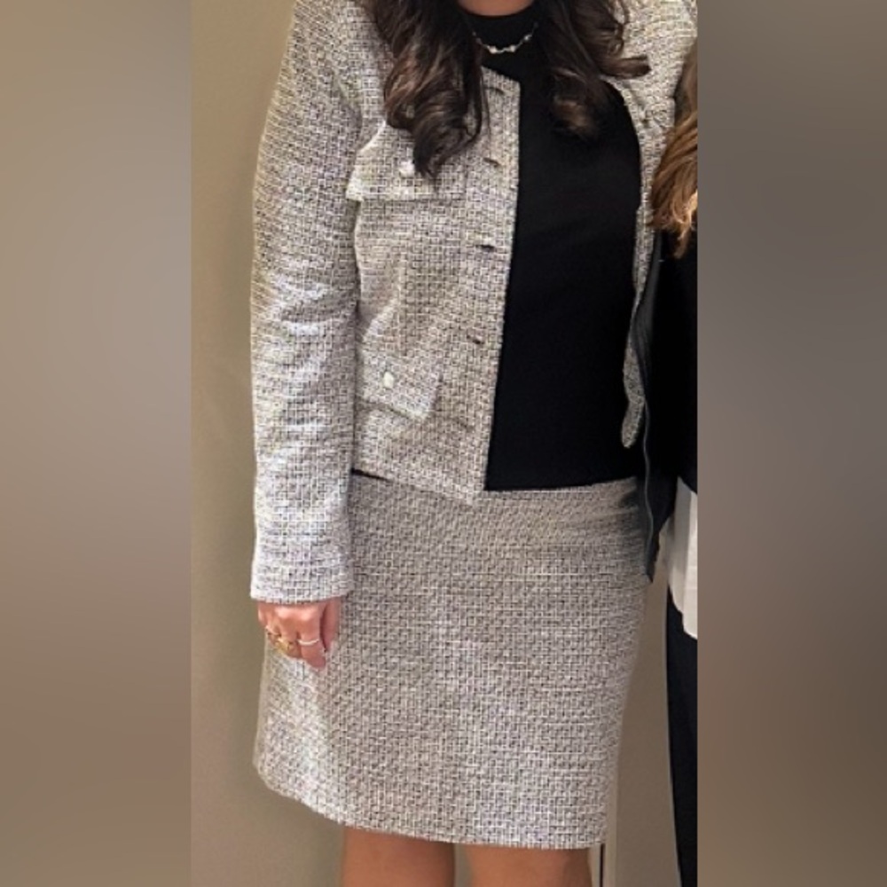 2 piece blazer and skirt set